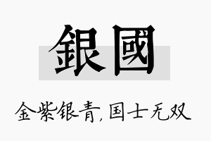 银国名字的寓意及含义