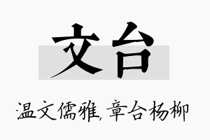 文台名字的寓意及含义