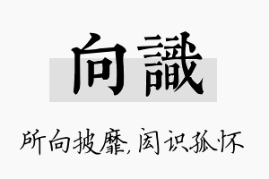 向识名字的寓意及含义