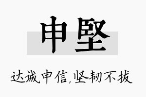 申坚名字的寓意及含义