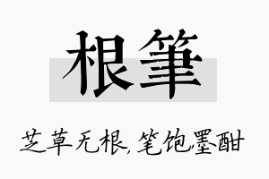 根笔名字的寓意及含义