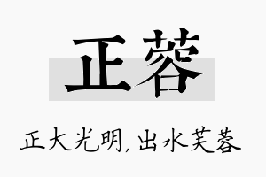 正蓉名字的寓意及含义