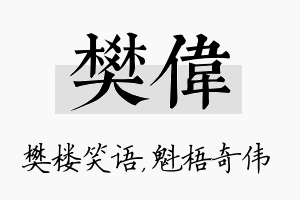 樊伟名字的寓意及含义