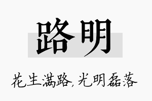 路明名字的寓意及含义