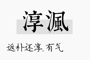 淳沨名字的寓意及含义