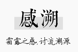 感溯名字的寓意及含义