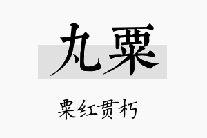 丸粟名字的寓意及含义