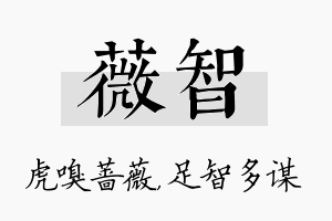 薇智名字的寓意及含义