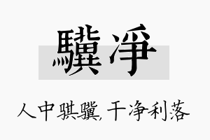 骥净名字的寓意及含义