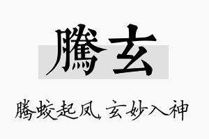 腾玄名字的寓意及含义