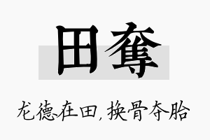 田夺名字的寓意及含义