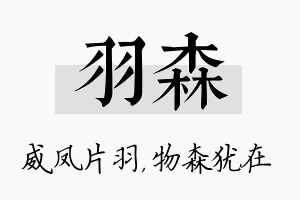 羽森名字的寓意及含义