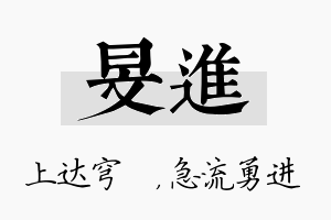 旻进名字的寓意及含义