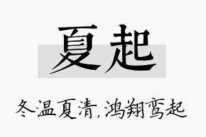 夏起名字的寓意及含义