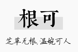 根可名字的寓意及含义