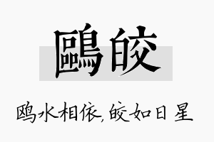 鸥皎名字的寓意及含义