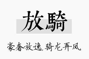 放骑名字的寓意及含义