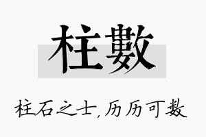 柱数名字的寓意及含义