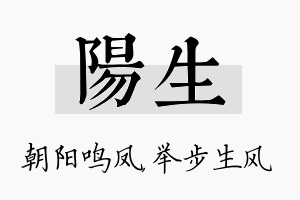 阳生名字的寓意及含义