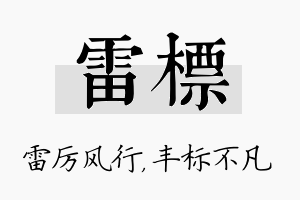 雷标名字的寓意及含义