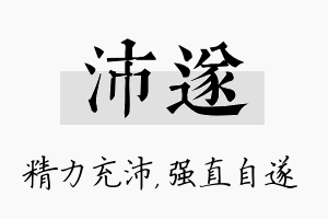 沛遂名字的寓意及含义