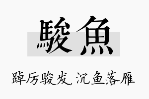 骏鱼名字的寓意及含义