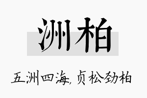 洲柏名字的寓意及含义