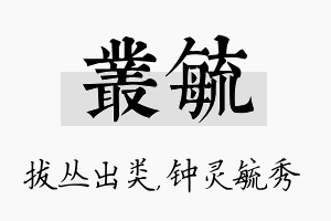 丛毓名字的寓意及含义