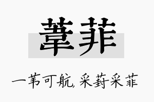 苇菲名字的寓意及含义