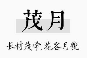 茂月名字的寓意及含义