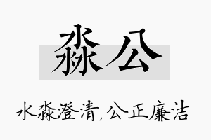 淼公名字的寓意及含义