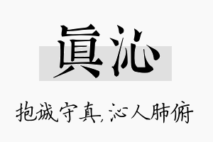 真沁名字的寓意及含义