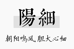 阳细名字的寓意及含义