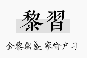 黎习名字的寓意及含义