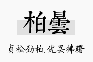 柏昙名字的寓意及含义