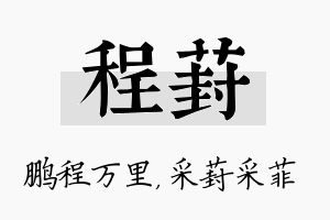 程葑名字的寓意及含义