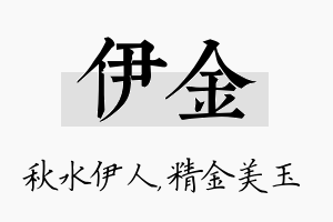 伊金名字的寓意及含义