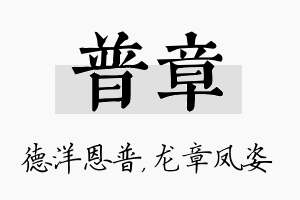 普章名字的寓意及含义