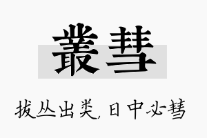 丛彗名字的寓意及含义