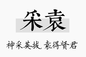 采袁名字的寓意及含义