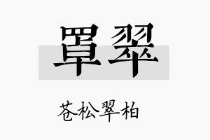 罩翠名字的寓意及含义