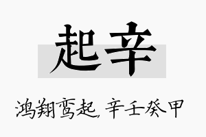 起辛名字的寓意及含义