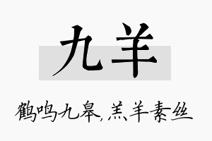 九羊名字的寓意及含义