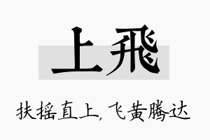 上飞名字的寓意及含义