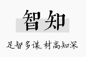 智知名字的寓意及含义