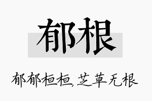 郁根名字的寓意及含义