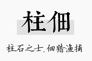 柱佃名字的寓意及含义