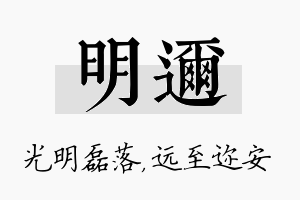 明迩名字的寓意及含义