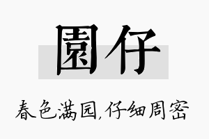 园仔名字的寓意及含义