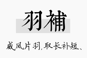 羽补名字的寓意及含义